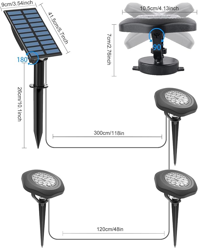 CORESLUX Solar Spot Lights Outdoor Waterproof IP68, 3-in-1 LED Warm Light Solar Landscape Lights, 2 Light Modes Pond Lights Landscape Path Lights for Outside Garden Yard Pond Pathway