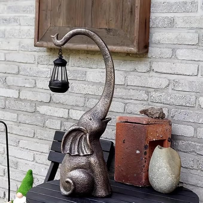 POKSAUAE Solar Powered Elephant Courtyard Light, LED Outdoor Decorative, Path Light Balcony, Courtyard, Mother's Birthday Gift, Women's Garden Gift