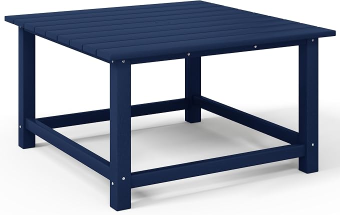 Costaelm Outdoor Kids Table, Toddler Dinner Table Baby Desk Outdoor Childrens Party Tables for Arts & Crafts, Snack Time, Multi-Activity Desk for Ages 2-8 in Classroom/Outside, Navy Blue