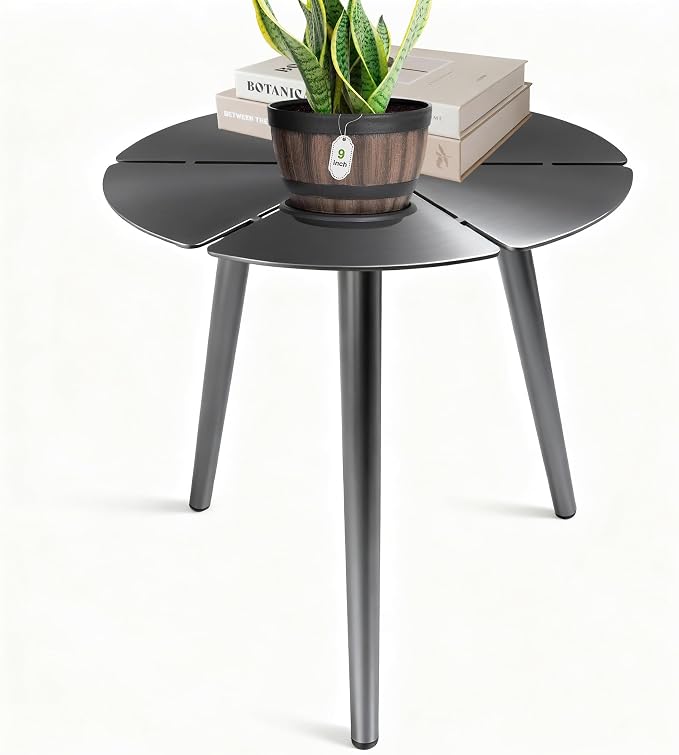 Aluminum Outdoor Side Table, Rustproof Patio Coffee Table | Powder-coated scratch-proof aluminum top, all-weather sturdy frame, easy assembly for garden pool balcony