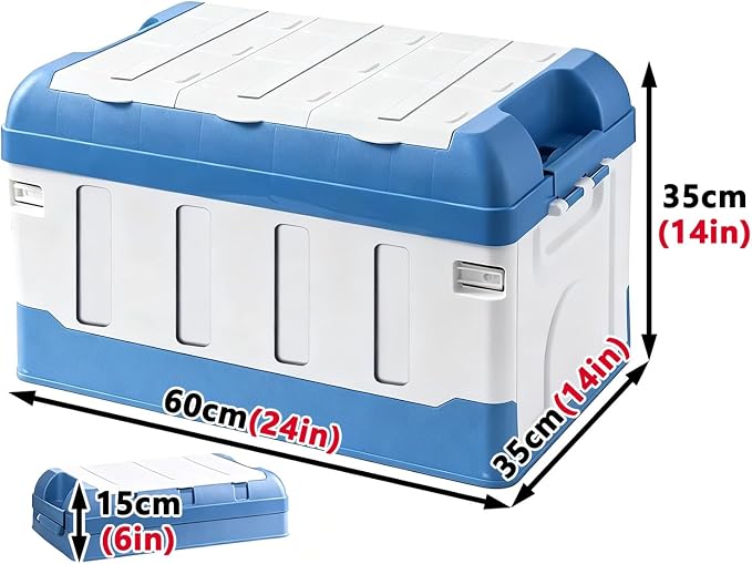Outdoor Storage Deck box Plastic Storage box Multi Layer Storage box 240 lbs Capacity Durables Suitable for car Camping Garage and Home Storage(Blue)