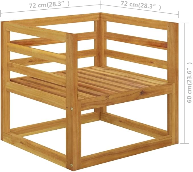 Patio Lounge Set with Cushion,Outdoor Patio Furniture,Outdoor Chat Conversation Set,Garden Furniture Sets,for Patio,Backyard,Garden,Outdoor,7 Piece Cream Solid Acacia Wood