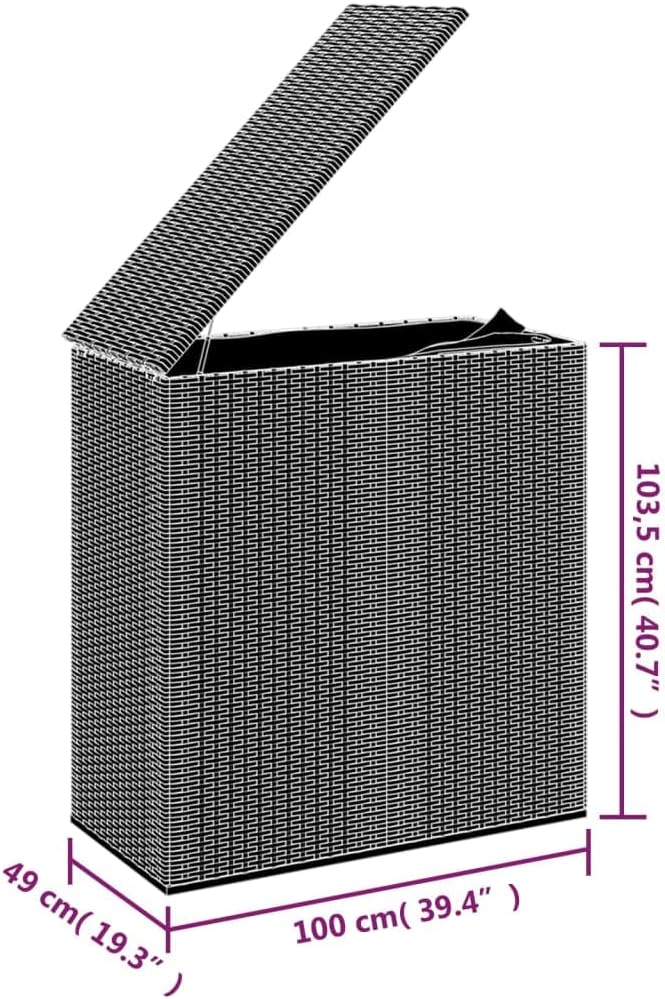 Patio Cushion Storage Box with Gas Lift Lid, Waterproof PE Rattan Outdoor Garden Furniture Organizer for Pillows Blankets Towels, Durable Steel Frame Gray Deck Box 40.7 x 39.4 x 19.3 Inches