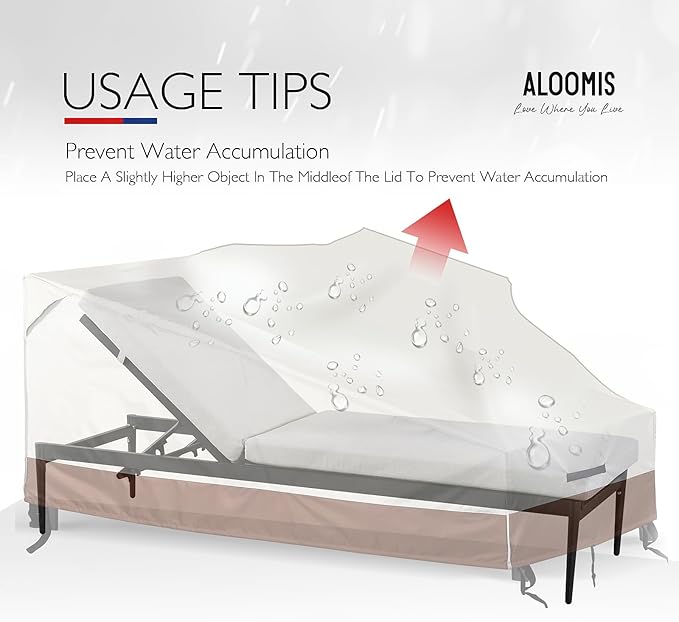 Waterproof Outdoor Lounge Chair Covers Patio Chaise Lounge Cover Heavy-Duty Pool Lounge Chair Covers for Outdoor Furniture (Beige-Brown, 80''x30''x26''-2pcs)