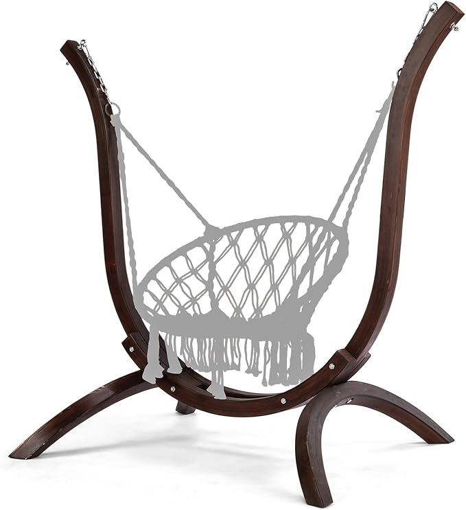 Outvita Solid Wood Hammock Stand - 330 lbs Capacity Universal Stand for Outdoor/Indoor Hanging Chairs, Patio, Garden, Balcony - Waterproof & Weather-Resistant (60.6x54.3x41.7 Inches)