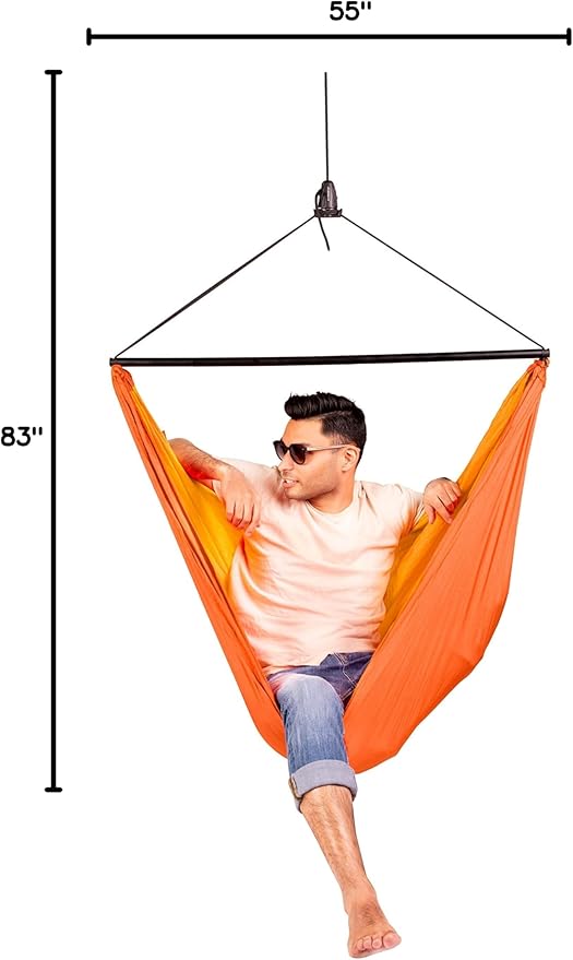 LA SIESTA ZunZun Travel Hammock Chair with Easy-Adjust Suspension, Lightweight, Portable, Outdoor Relaxation, Featuring Breathable Nylon Fabric, Max 265 Lbs, Sunrise