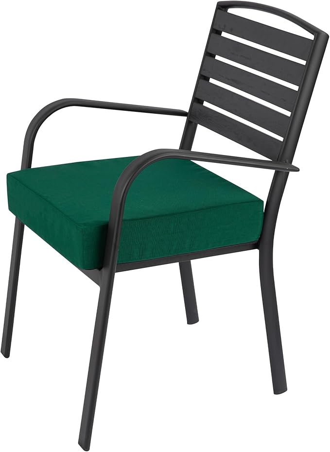 Outdoor Cushion Covers 24 x 24 x 4 inch,Set of 2,Non-Slip Grips Bottom,Replacement Cushion Covers for Garden Patio Furniture Couch Chair,Fade-Resistant Slipcover Only,No Insert(Blackish Green)
