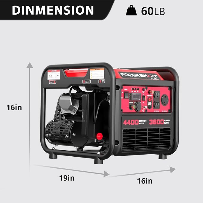 PowerSmart 4400-Watt Portable Generator with Inverter Technology, 30 amp for Home Use and Emergency Backup, 2026 EPA Compliant