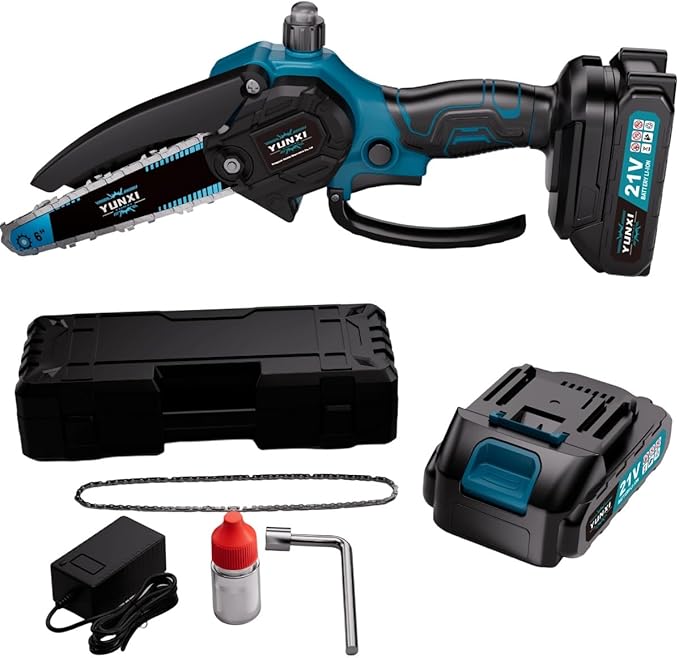 The new 2026 cordless chainsaw, mini chainsaw, has strong performance. suitable for tending to garden branches and wood (Battery * 1+plastic box)