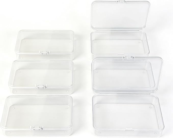 Clear Blank Card Case Plastic Card Deck Organizer Storage Box for Business Cards, Trading Cards, Playing Cards (6 Pack)