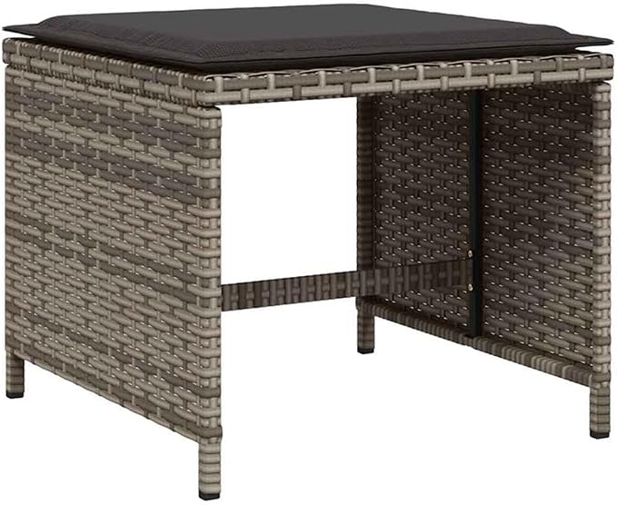 Afuera Living 13-Piece Poly Rattan Garden Dining Set, Gray Finish, Acacia Wood Table, Powder-Coated Steel Frame, Stackable Chairs, Foldable Design, Seating for 12, Outdoor Patio Furniture for Garden