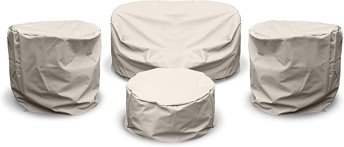 TWT Patio Furniture Cover Set for All-Weather Protection, Heavy Duty Furniture Covers for Outdoor Sectional Sofa Set Fit Loveseat, 2 Armchairs & Coffee Table