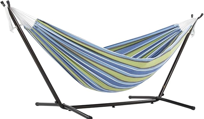 LuyFruitre Double Hammock with Stand - 450Lb Capacity for 2 People, Portable Outdoor Hammocks for Backyard/Garden/Camping, Includes Carry Bag