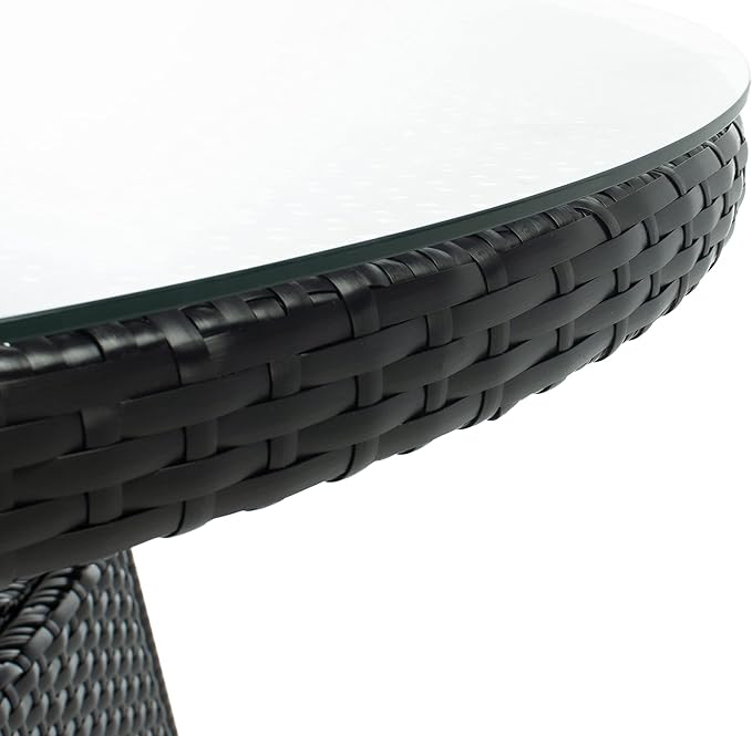 SAFAVIEH Outdoor Collection Challe Black/White Dining Set PAT7702A-3BX