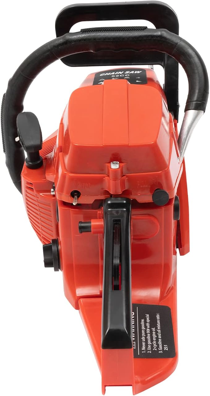 20inch Gas Chainsaw, 2.95HP 52CC 2-Stroke Gasoline Chainsaw, Air Cooled Pull Start Top Handle Gas Powered Chain Saw Petrol Chainsaws with Automatic Chain Lubrication for Trees, Wood Cutting