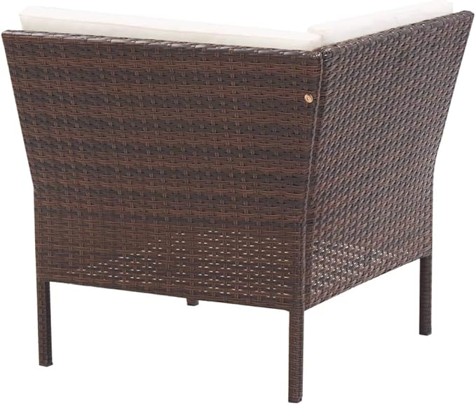 Patio Sofa Set with Cushions,Patio Lounge Set,Outdoor Furniture,Outdoor Furniture Sets,Patio Conversation Sets,for Garden,Deck,Backyard,6 Piece Poly Rattan Brown