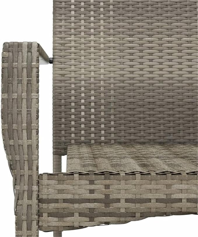 Afuera Living Contemporary 5 Piece Patio Dining Set, Weather-Resistant PE Rattan, Powder-Coated Gray Finish, Modular Design, Cushioned Seats, Rectangular Garden or Terrace Furniture for Outdoor Dining