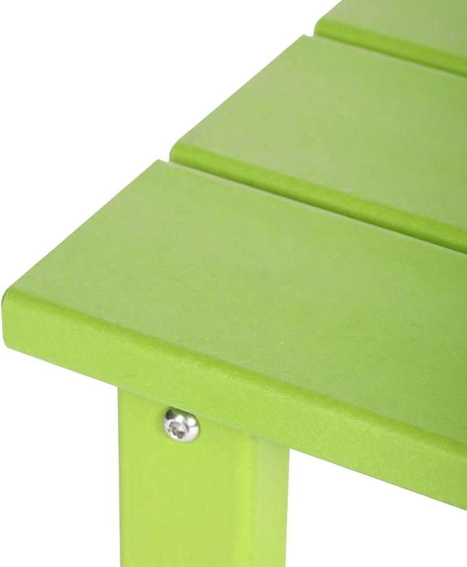 WestinTrends Malibu Kids Outdoor Patio Furniture HDPE Adirondack Square Side Table, Lime