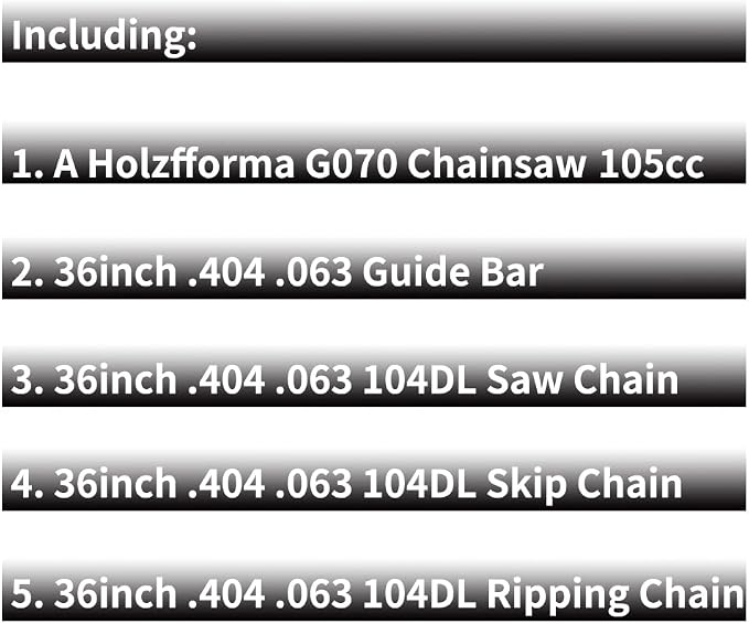 Holzfforma G070 Chainsaw Power Head With 36inch 404” .063” 104DL Guide Bar Standard Ripping Skip Chain Combo For 070 090