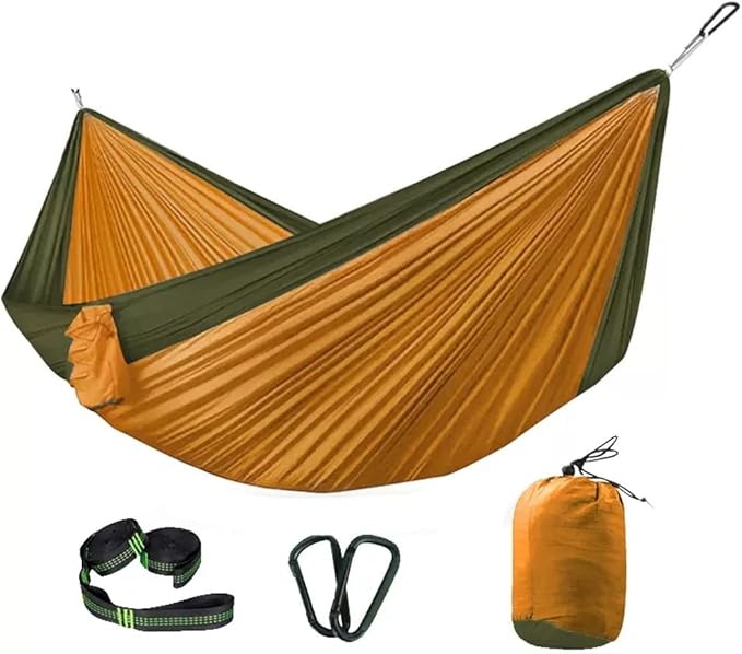 Outdoor Hammock Anti-Rollover Travel Camping Portable Hammock Hanging Chair Outdoor Portable Camping Travel Equipment (Color : Orange, Size : 300 * 200cm)