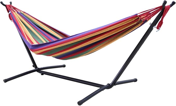 Iron Frame Pipe Courtyard Canvas Hammock Multi-Color Purple