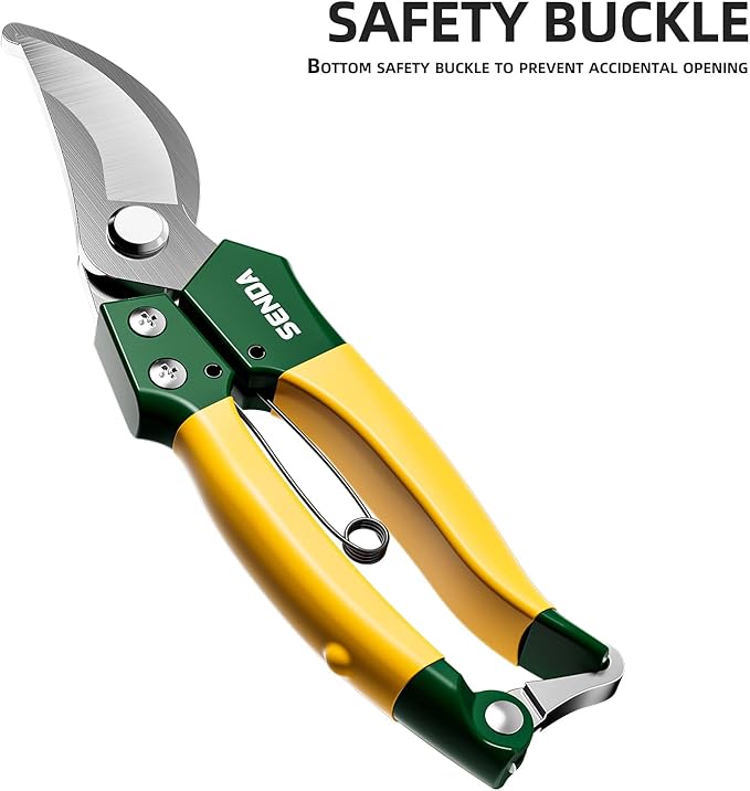 8" Bypass Pruning Shears, Pruning Shears for Gardening with Anti-Rust SK-5 Blades, Garden Clippers with Non-Slip Handle for Dry Stems and Small Branches