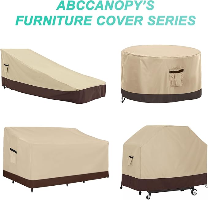 ABCCANOPY Sofa Cover Heavy Duty Sofa Cover Universal Sofa Cover Outdoor Furniture Sets Waterproof and Dustproof Protective Cover for Large Furniture 76x33x33 Beige Brown