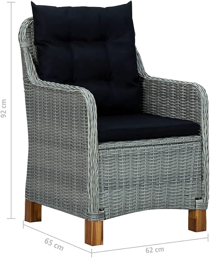7 Piece Patio Dining Set,Outdoor Dining Set,Patio Table and Chairs,Outdoor Coffee Table,Patio Furniture Set,Outdoor Patio Chairs,Front Porch Furniture,Modern Set,Porch Chair,Patio Dining, Light Gray