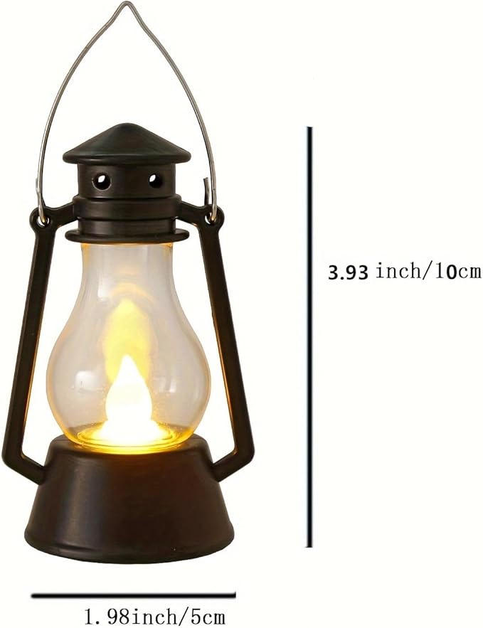 12 Pack Mini Lantern for Little Cowboy Centerpieces Tables Ideas Western Party Favor Decorations Wedding Decor Camping with 4inch Flickering LED Candle, Vintage Table Toppers Decorative