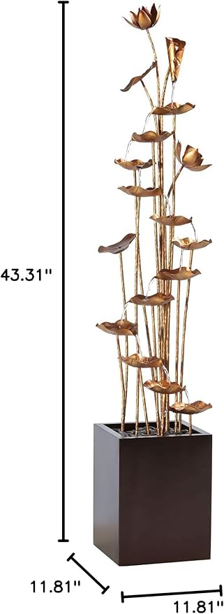43.25" Lotus Outdoor Patio Garden Fountain