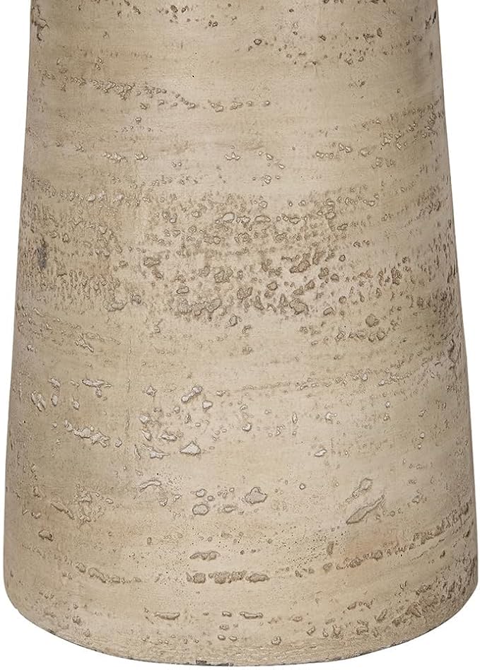 Faux Stone Side Table Square End Table, Small Drink Table for Small Spaces, Rustic Pedestal End Tables Farmhouse Nightstand for Living Room Bedroom Corners Office -Cream