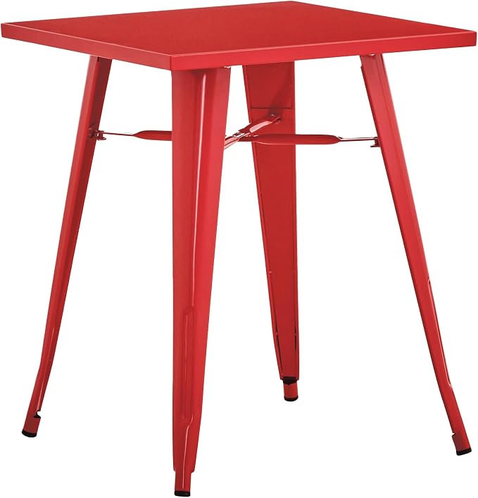 CenPro Commercial Steel 36" x 36" Red Standard Height Outdoor Table | Restaurants, Bars, Wineries, Patios, Residential | (#32Q-143)