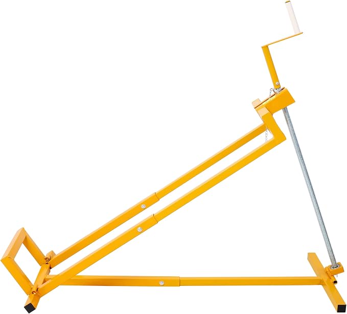 Foldable Lawn Mower Lift for Riding Tractors, Portable Lawn Mower Jack Lift Zero Turn & Telescoping Lawns Tractor Lifts with Adjustable Height/Manual or Power Handles, 880 LBS Capacity (Yellow)