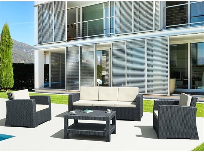 Compamia Monaco Outdoor Coffee Table in Dark Gray, Commercial Grade