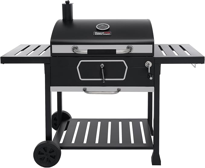 Royal Gourmet CD2030AN 30-Inch Charcoal Grill, Deluxe BBQ Smoker Picnic Camping Patio Backyard Cooking, Black, Large