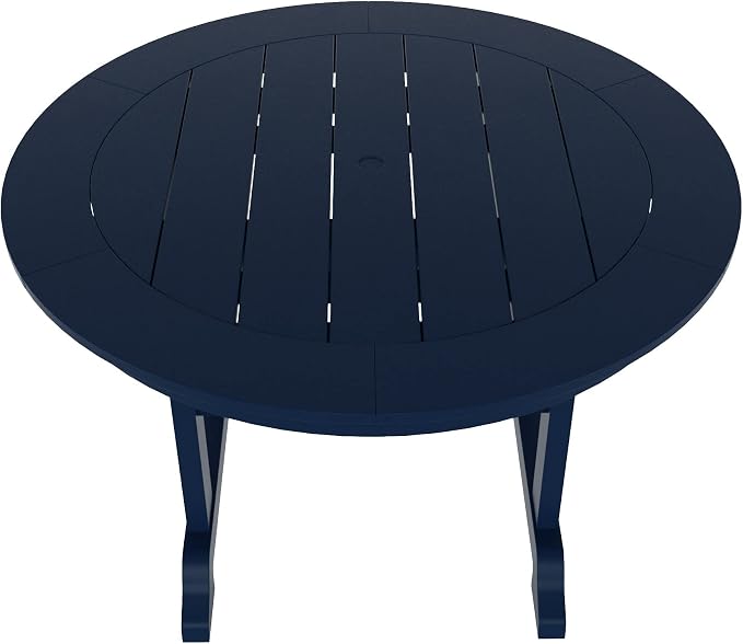 HDPE Laguna 47" Round Dining Table,Navy Blue