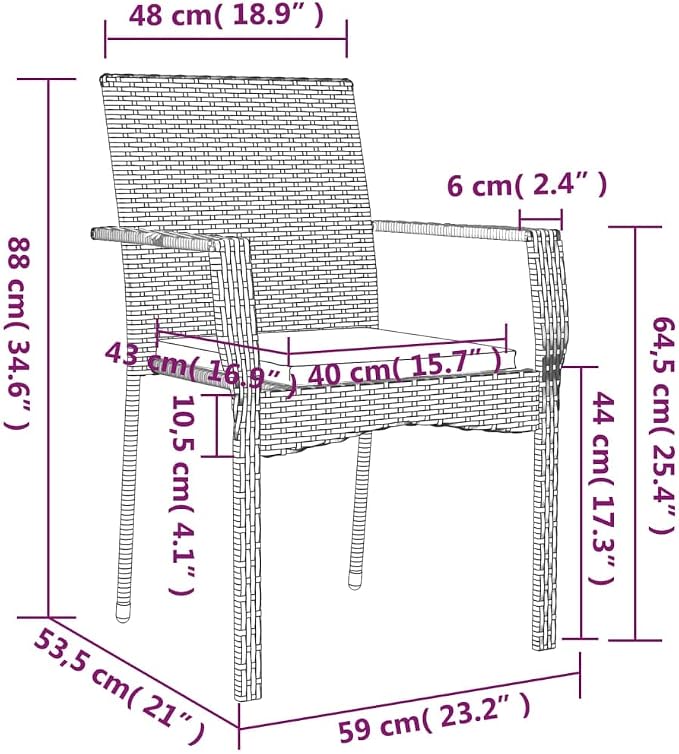 5 Piece Outdoor Dining Set, Patio Furniture with PE Rattan Chairs and Tempered Glass Table, Comfortable Garden Bistro Set for Backyard, Deck, and Porch