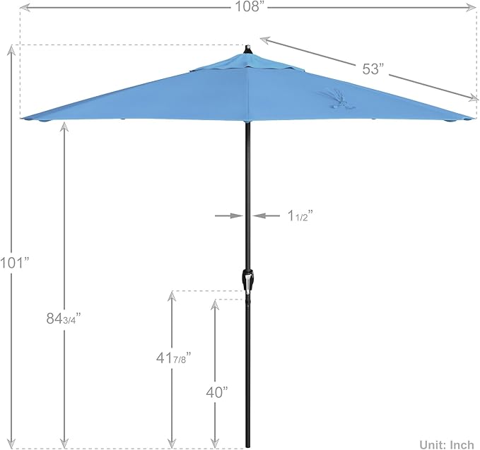California Umbrella 9' Rd Aluminum Patio Umbrella