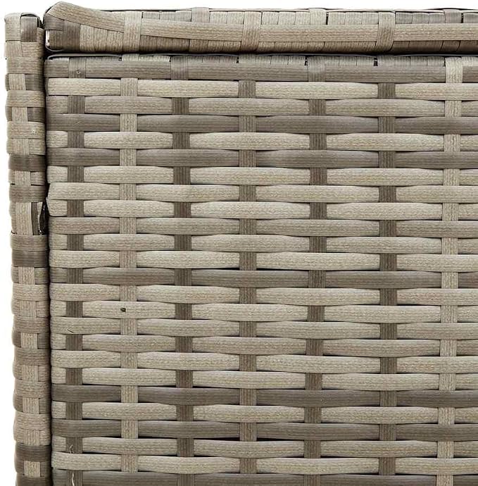 Garden Storage Box Gray 74.8 Gal Poly Rattan Outdoor Deck Box for Patio Furniture Cushions Garden Tools 47.2 x 19.7 x 22.0 Inch Rectangular Storage Bin with Gas Spring Lid