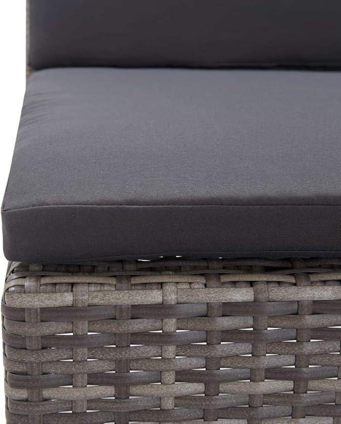 Patio Lounge Set with Cushions,Outdoor Furniture,Outdoor Furniture Sets,Patio Conversation Sets,for Garden,Deck,Backyard,6 Piece Poly Rattan Gray