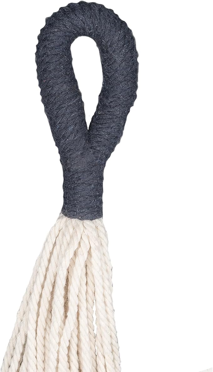 Bliss Hammocks Brazilian Style Rope Hammock, 34 Inch Wide Bed with Braided Rope Ends & Zinc-Coated Hardware - 350 Pound Capacity, Blue/Natural