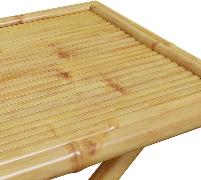 Garden Table Natural Bamboo Versatile Garden Table Outdoor Dining Patio Terrace Backyard Outdoor Eating Dining Furniture Patio Al Fresco Meal for porches 43.3 i