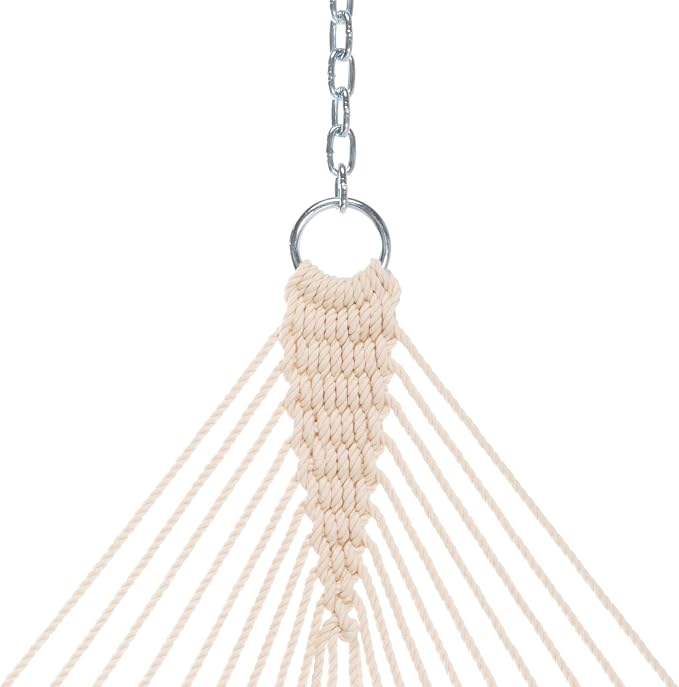 Original Pawleys Island Large Way White Sunbrella Quick Dry Hammock – 13 ft. x 55 in., 450 lb Capacity, DuraCord Rope, Oak Spreader Bar, Handcrafted in the USA