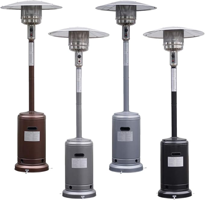 Giantex Patio Heater,50,000 BTU Steel Propane Heater Lp Gas W/accessories, Floor-Standing Commercial Outdoor Heater (Silvery Gray)