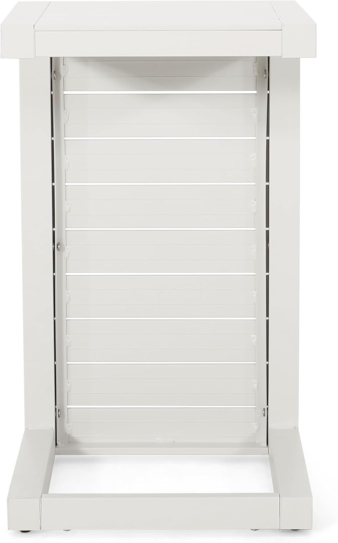 Cape Coral Alu C-Shaped Table White Outdoor Side Table 14.5" W x 15" D x 24" H Aluminum Frame White