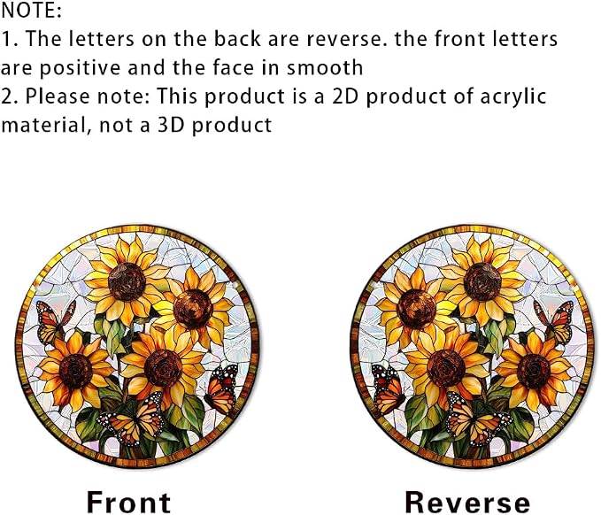 Acrylic Suncatcher, Sun Catchers Indoor Window Decor, 7.87 inch | Sunflower & Butterfly Acrylic Rainbow Suncatchers for Window Hanging, Mothers Day, Birthdays, Housewarming Gifts for Women