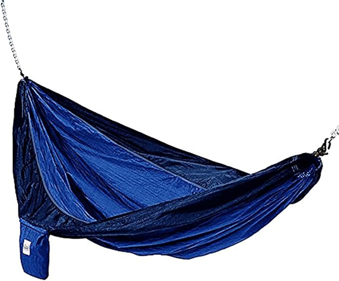 Hammaka 10200-KP P Parachute Silk Lightweight Portable Double Hammock, Light Blue/Dark Blue