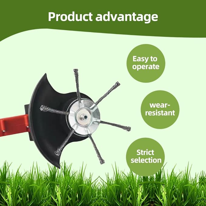 Steel Wire Grass Trimmer Head, 6 Inch Universal Steel Wire Trimmer Head for Weed Eater, Compatible with Most Lawn Mower,Tool-Free Installation (2)