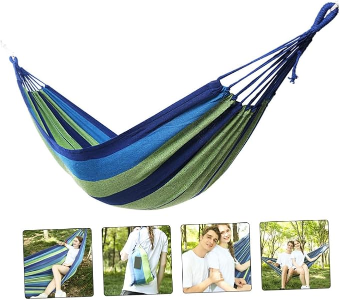 Widened Double Hammock for Adults Camping Hiking Swing Portable Outdoor Travel Hammock Sturdy and Canvas