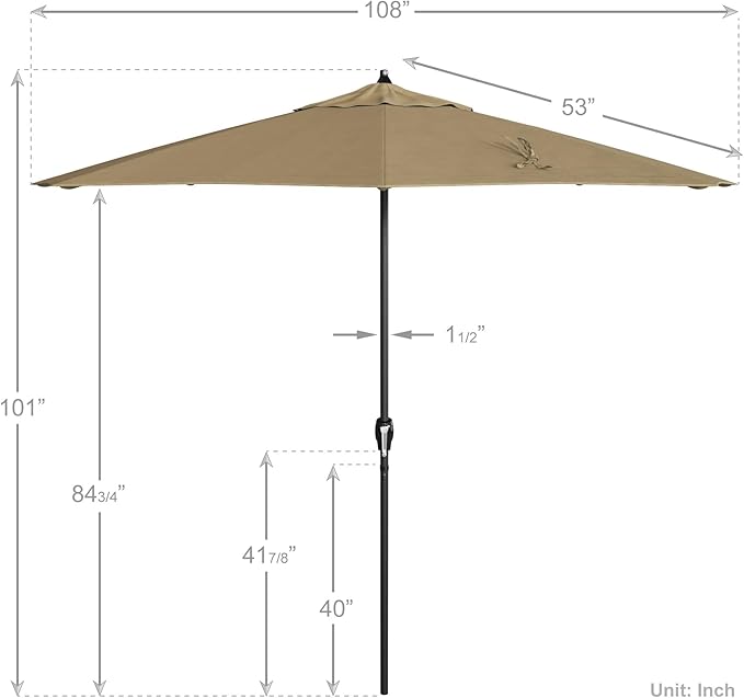 California Umbrella 9' Rd Aluminum Patio Umbrella